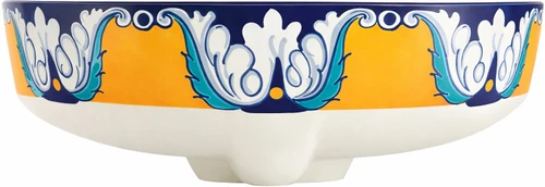 Talavera above counter sink floral medallion design style