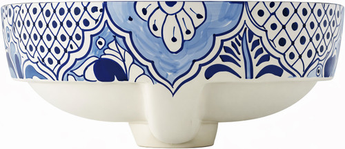 Talavera blue floral above counter bathroom sink