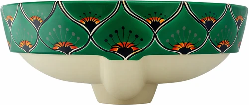 Talavera above counter round drop in vessel sink