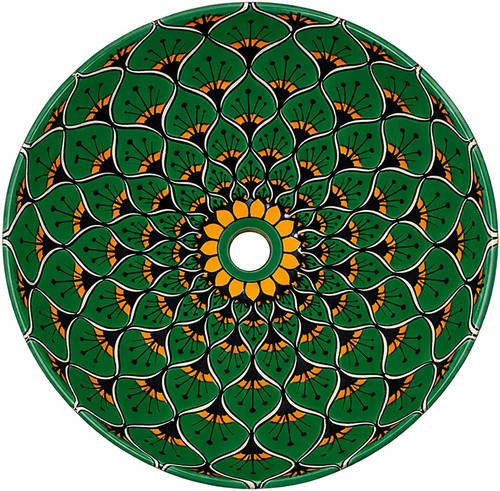 Talavera above counter round drop in vessel sink main image