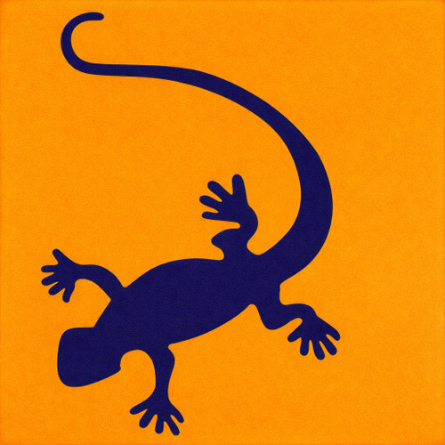 Talavera lizard silhouette tile