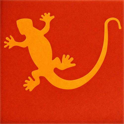 Talavera lizard silhouette tile