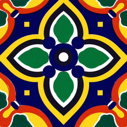Talavera four petal medallion tile