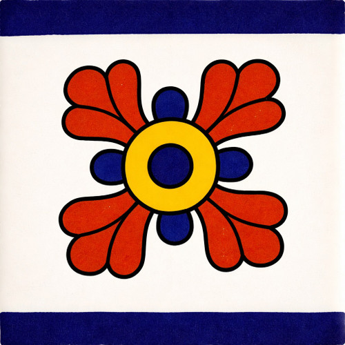 Talavera tile petal medallion decorative border design