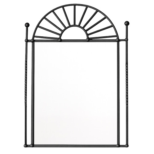 Wrought iron sunburst mirror in Spanish Revival design