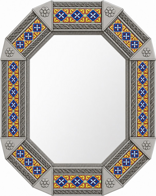 Decorating octagonal talavera tile tin mirror frame design