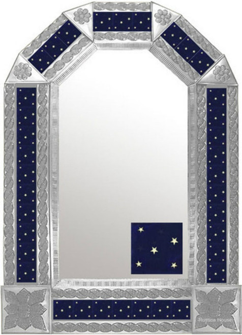 mexican traditional natural tin mirror