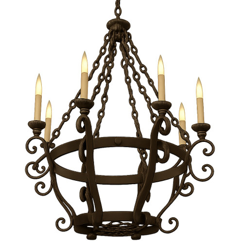 Hacienda style iron chandelier