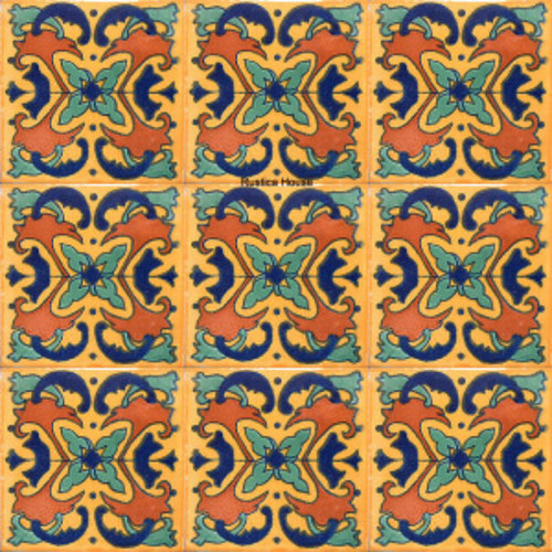 Southern Mexican tiles terracotta green