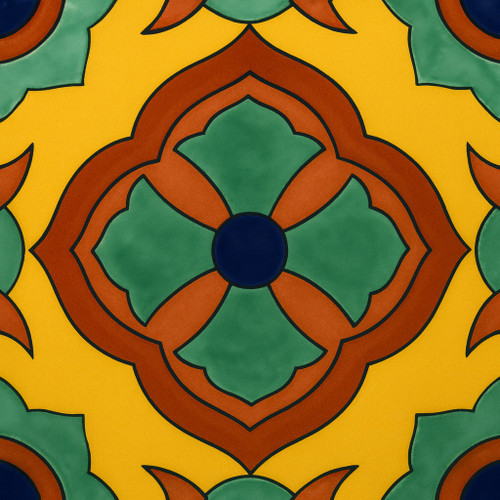 Mexican tile yellow green terracotta