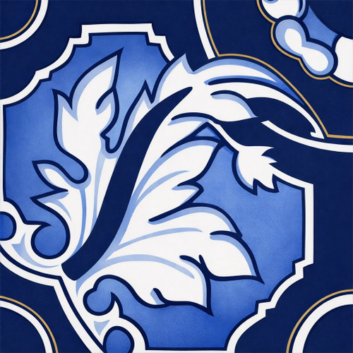 Talavera tile blue acanthus