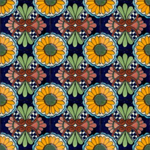 Mexican tiles yellow cobalt
