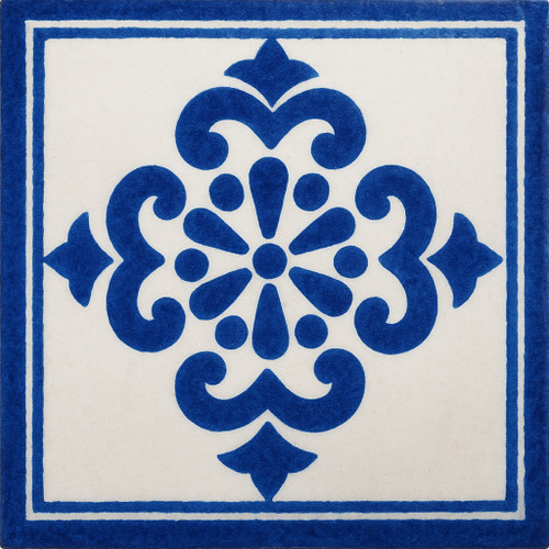 Cobalt floral talavera tile design