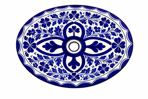 Cobalt clover talavera bathroom sink