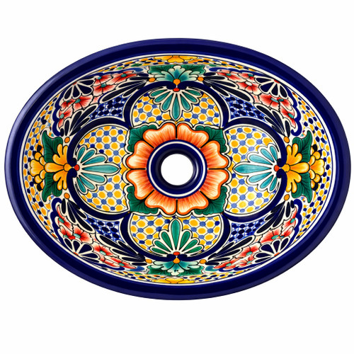 Talavera floral medallion bathroom sink