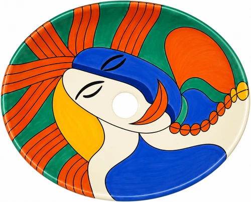 Modern art talavera bathroom sink