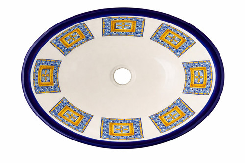 Geometric talavera bathroom sink