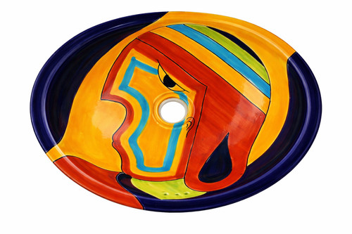 Mexican folk art bathroom sink