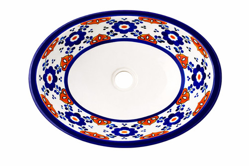 Cobalt coffee floral talavera sink