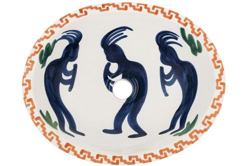 Talavera bathroom sink kokopelli