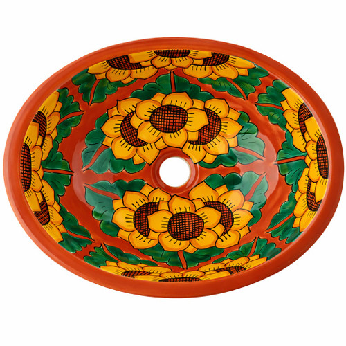 Sunflower talavera bathroom sink