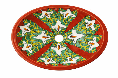 Red calla lily talavera sink