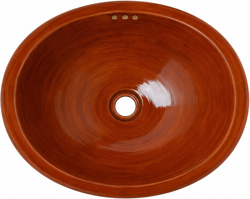 Handcrafted Mexican bathroom sink in terracotta finish