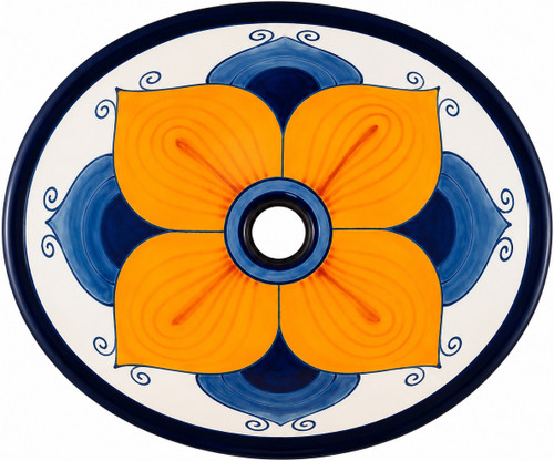 Mexican bathroom sink in artisan floral style