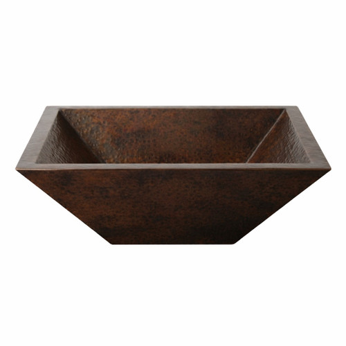 Double wall rectangular tapered  copper vessel sink