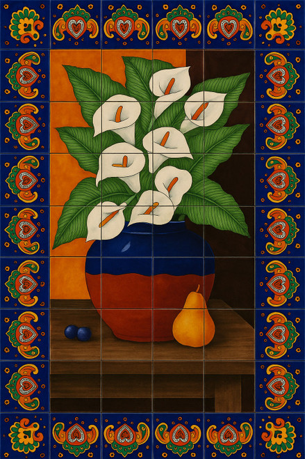 Calla lilies talavera tile mural