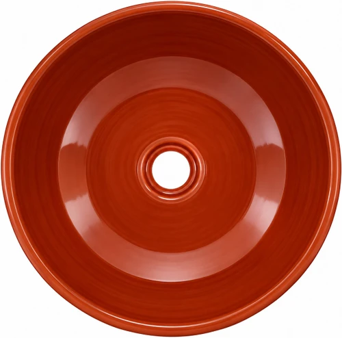 Round talavera bathroom sink solid terracotta ceramic design