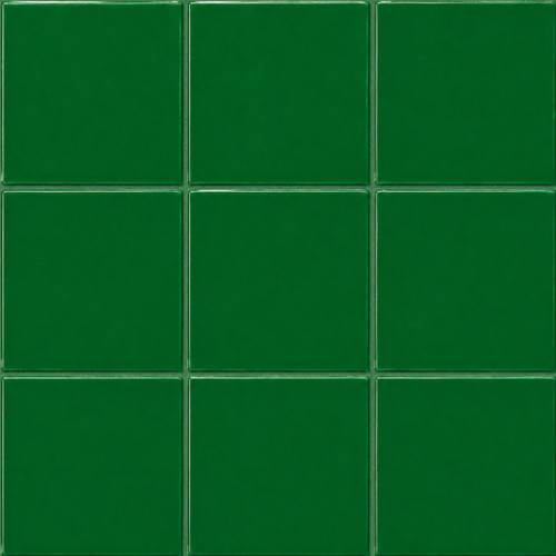 Mexican talavera tiles solid green handmade ceramic wall accent shown as a 9 tile installation set