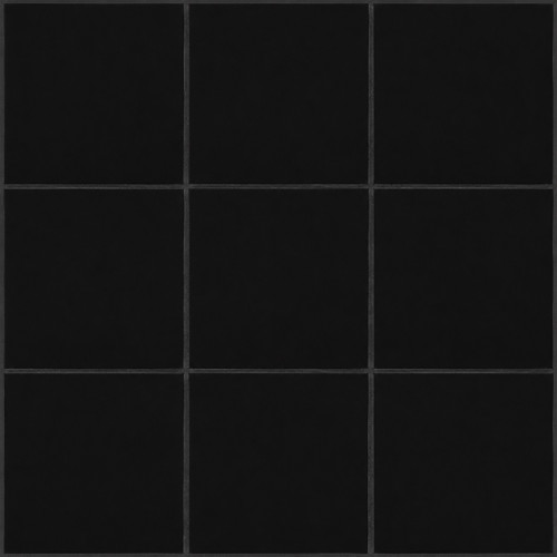 Solid black Mexican tiles arranged as a handcrafted 3x3 ceramic tile set