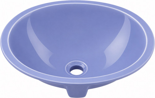 Double sided hand painted oval bathroom sink blue