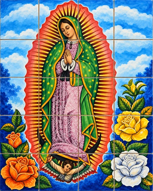 Our lady of Guadalupe tile mural