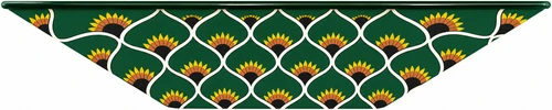 Talavera vessel rectangular sink above countertop sunflower design top view