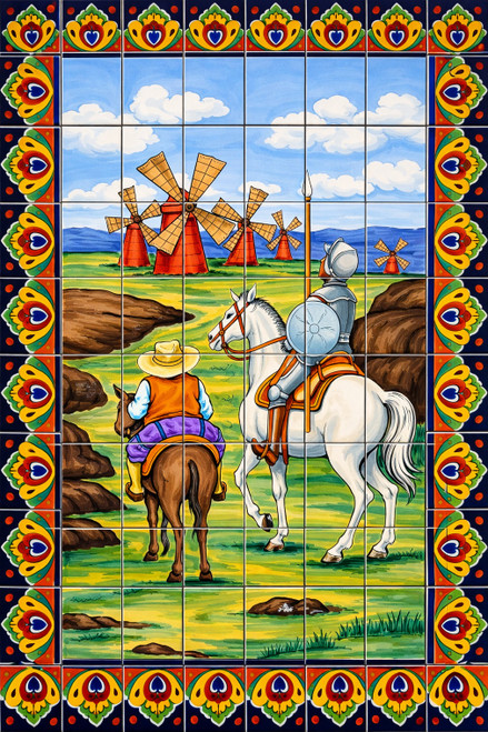 Don quijote talavera tile mural