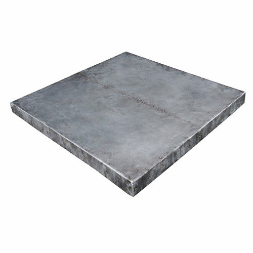 Zinc square tabletop for dining room or restaurant