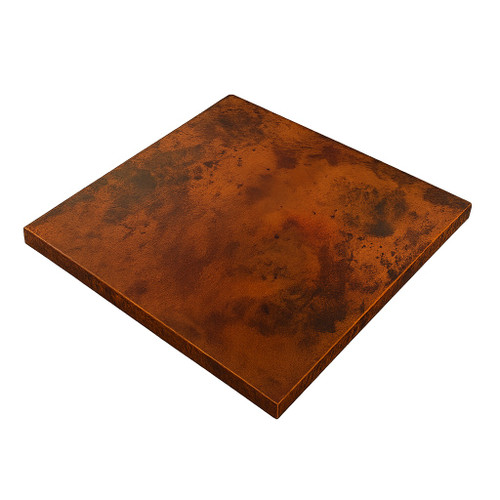 Square copper tabletop for commercial use