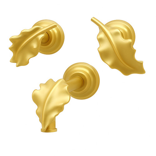 Artisan warm golde bronze leaf-handle faucet with cculpted organic design