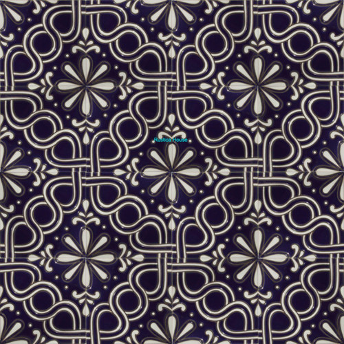 colonial hacienda relief stair riser white tile