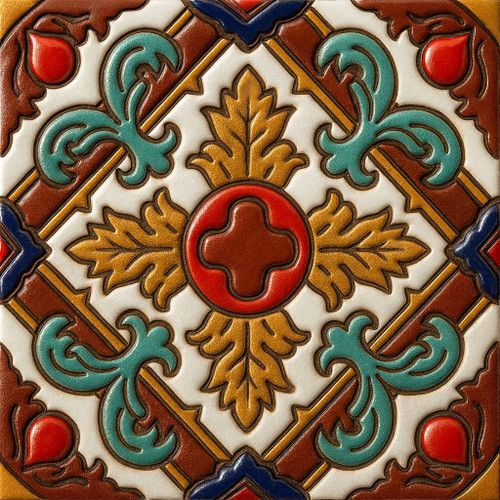 Mexican talavera relief tile colonial