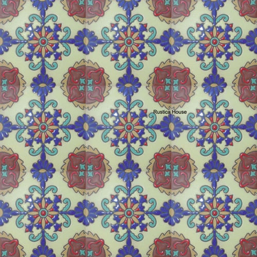 classic relief stair riser blue tile