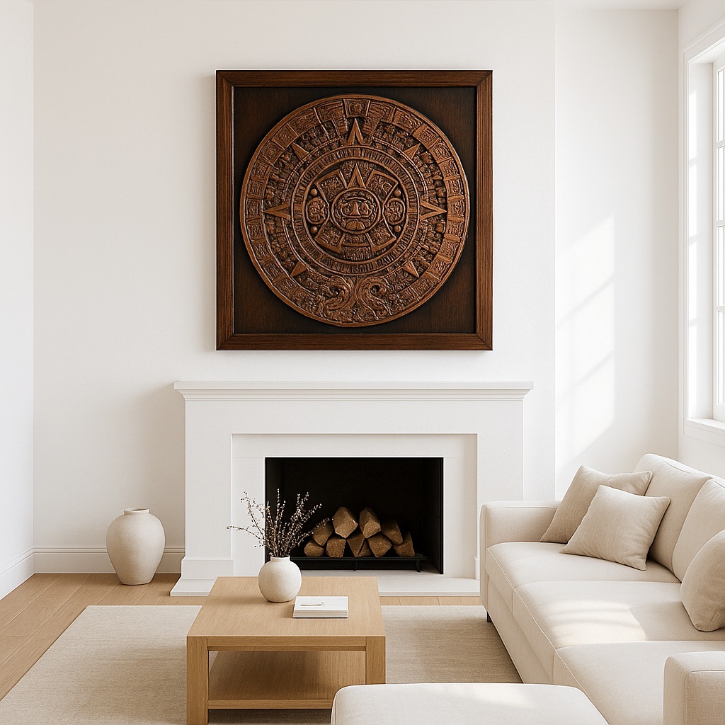 Mexican Copper Wood Wall Plaques Handcrafted decorative wall plaques with rustic and traditional Mexican designs