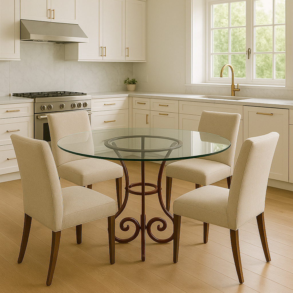 Iron table base for dining and coffee table
