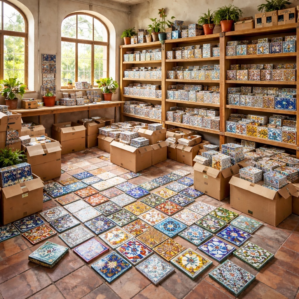 Mexican tile clearance sale with colorful Talavera tiles and patterns