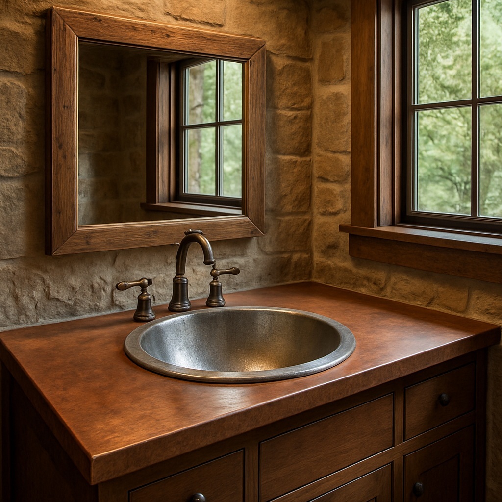 Rustic Pewter Lavatory Sinks with Antique Charm and Modern Performance