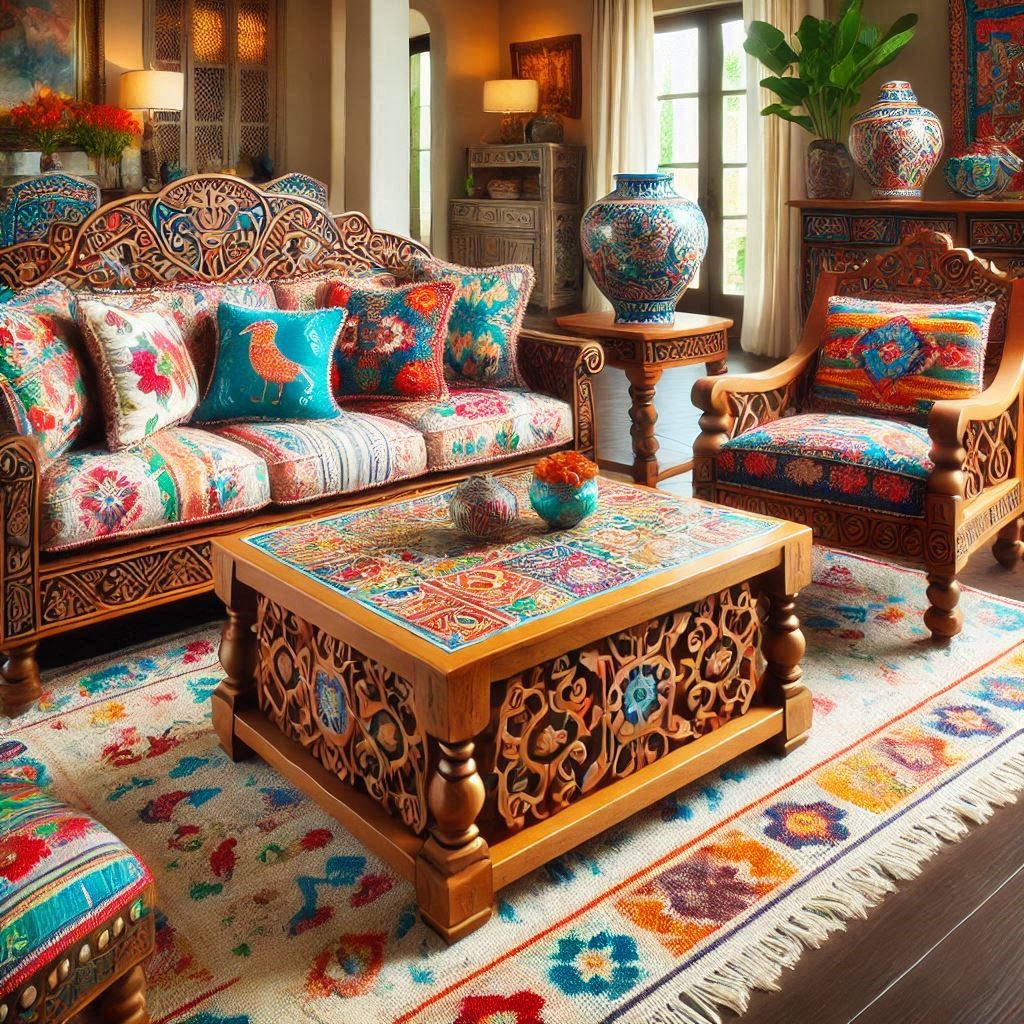 Handcrafted Colonial Hacienda furniture made from solid wood and wrought iron