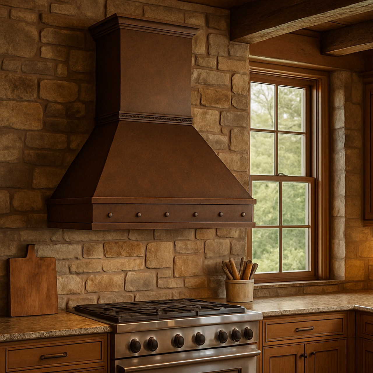 Range Style Shop Country Style Copper Range Hood | Design Details - Rustica House