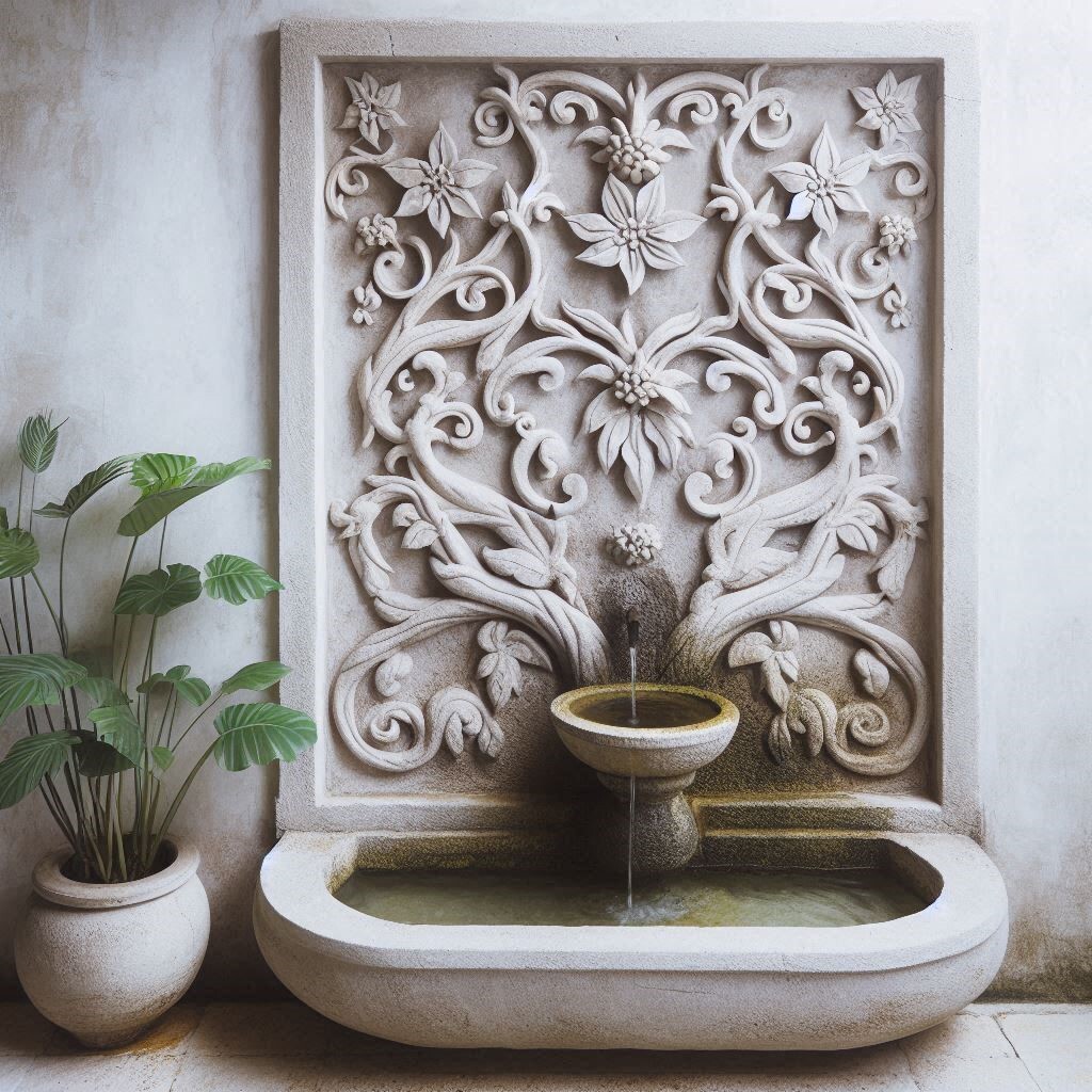 Cantera Stone Fountain - A beautifully handcrafted fountain that brings serene elegance to your outdoor space.